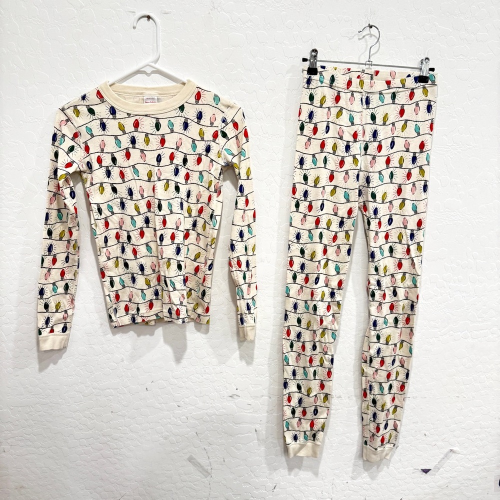 Hanna Andersson Christmas Light Pajama Set Kids 14 Organic Cotton Holiday Winter